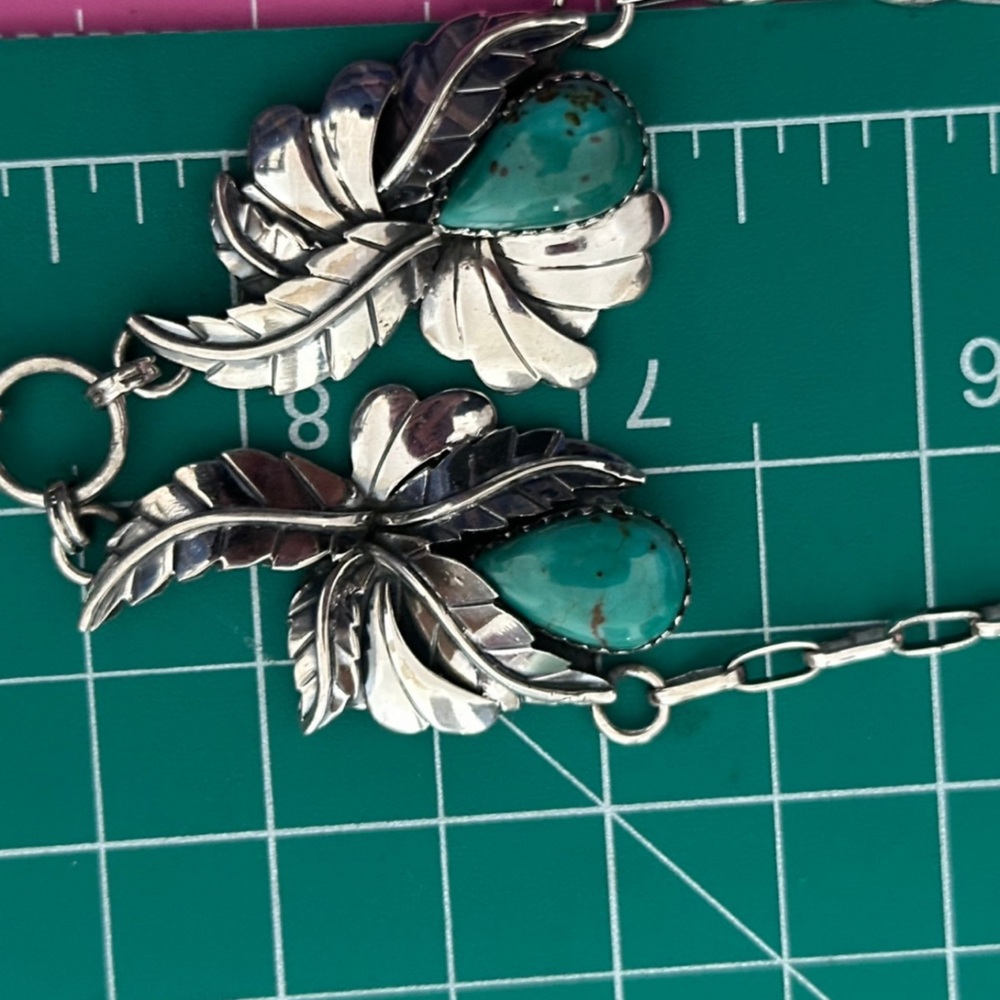 Kingman Turquoise Statement Feathers Southwestern… - image 4